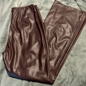 Victoria Secret Burgundy Brown Faux Leather Pants